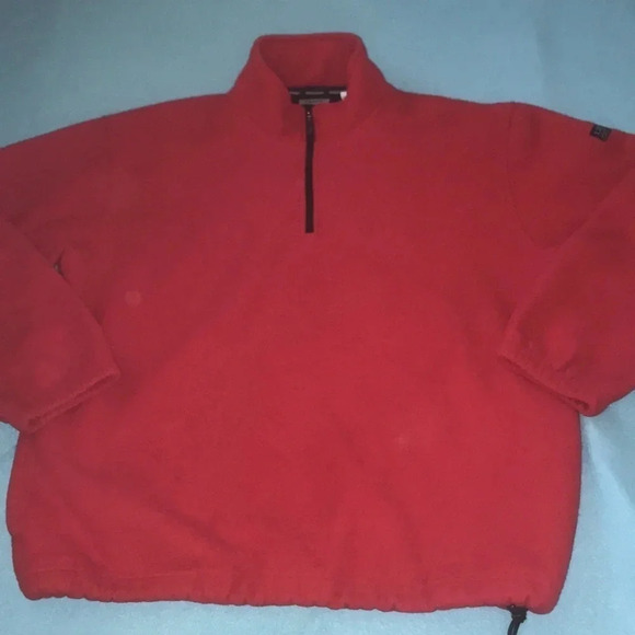IZOD PERFORM X Fleece red 1/4 zip pullover adjustable waist drawstring size XL - Picture 1 of 10